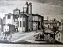 Il Duomo si preferì, trascurando la facciata principale, illustrare il prospetto esteriore della Cattedrale. Sulla DX gli orti o i giardinetti via Dietro Duomo (Luciana Rampazzo)